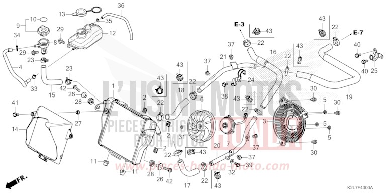 RADIATOR for ADV 350 MAT CARNELIAN RED METALLIC (R384) from 2022